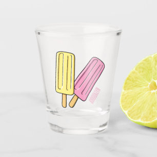 Ice pop cartoon illustration shot glass
