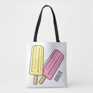 Ice pop cartoon illustration tote bag