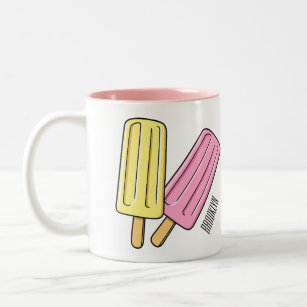 Ice pop cartoon illustration  Two-Tone coffee mug
