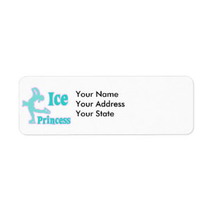 ice princess figure skating pastel design return address label
