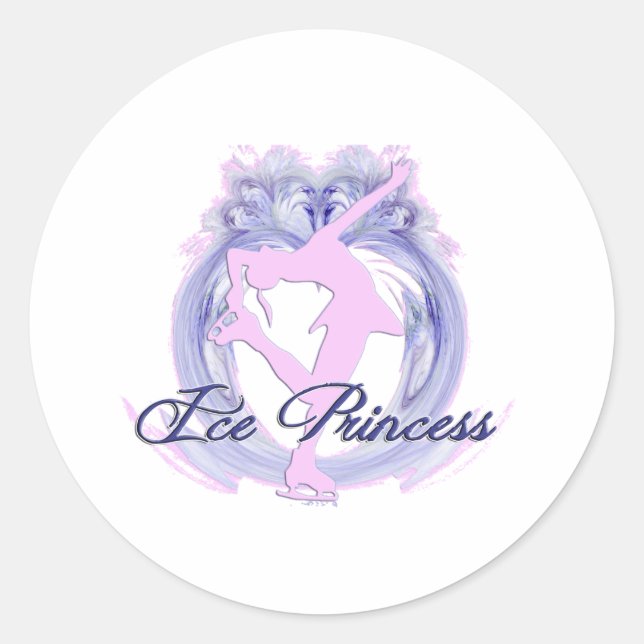 Ice Princess Pink/Purple Classic Round Sticker (Front)