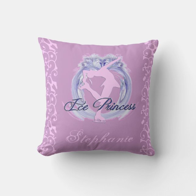 Ice Princess Pink/Purple Figure Skater Cushion (Front)