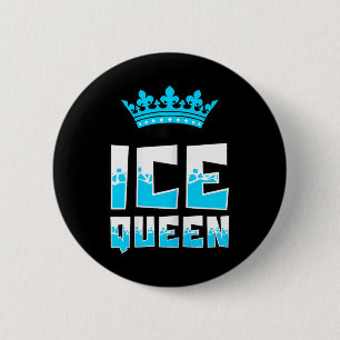 Ice Queen Graphic Ice Fishing Fisher Ice Fish Rod 6 Cm Round Badge