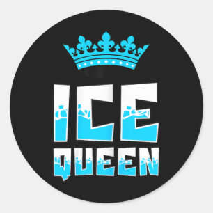 Ice Queen Graphic Ice Fishing Fisher Ice Fish Rod  Classic Round Sticker