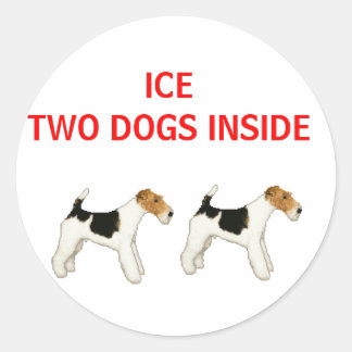 ICE rescue TWO DOGS INSIDE Classic Round Sticker