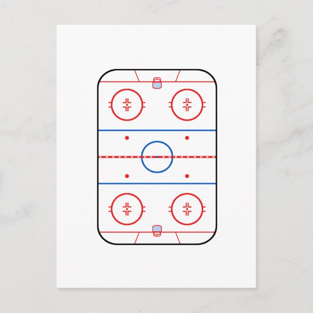 Ice Rink Diagram Hockey Game Companion Postcard (Front)