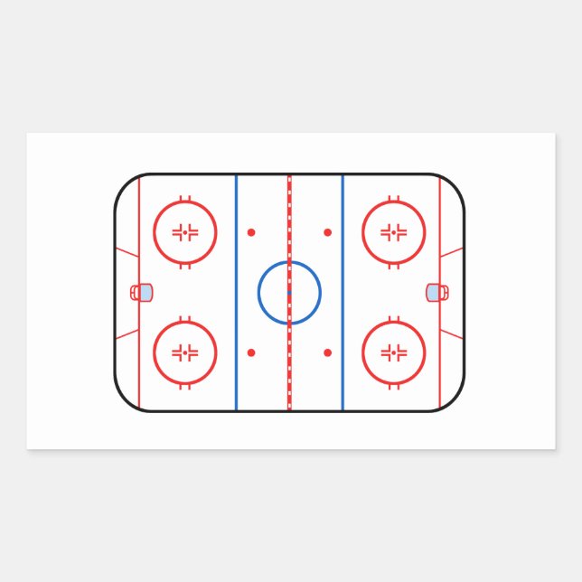 Ice Rink Diagram Hockey Game Companion Rectangular Sticker (Front)