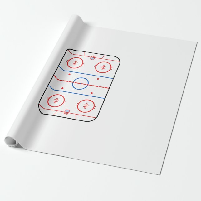 Ice Rink Diagram Hockey Game Companion Wrapping Paper (Unrolled)