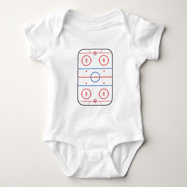 Ice Rink Diagram Hockey Game Decor Baby Bodysuit (Front)