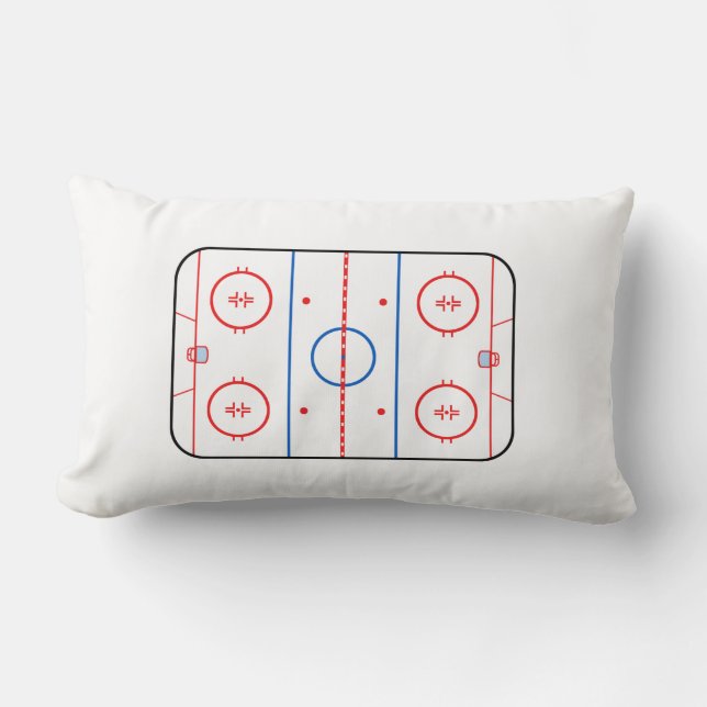 Ice Rink Diagram Hockey Game Decor Lumbar Cushion (Front)