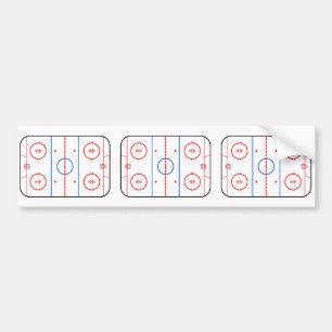 Ice Rink Diagram Hockey Game Design Bumper Sticker