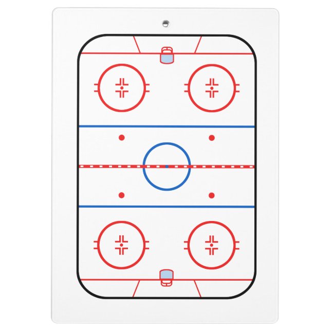 Ice Rink Diagram Hockey Game Design Clipboard (Back)
