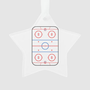 Ice Rink Diagram Hockey Game Design Ornament