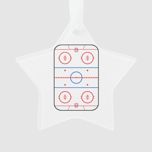 Ice Rink Diagram Hockey Game Design Ornament (Front)