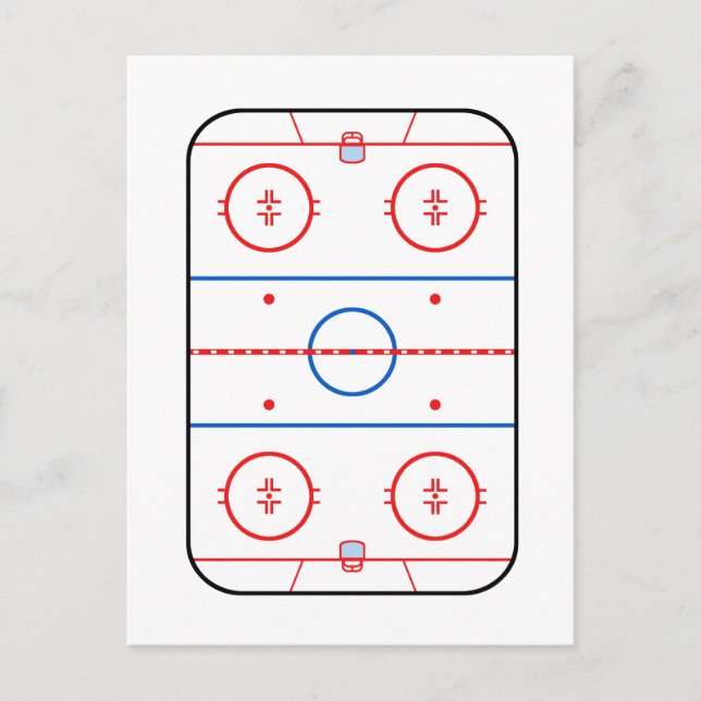 Ice Rink Diagram Hockey Game Design Postcard (Front)