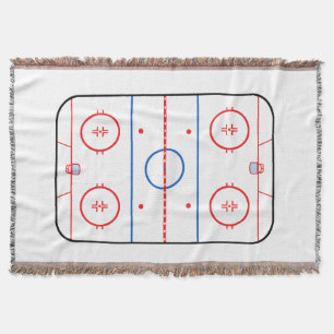 Ice Rink Diagram Hockey Game Graphic Throw Blanket