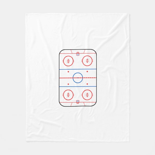 Ice Rink Diagram Hockey Game Style Fleece Blanket (Front)