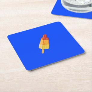 Ice Rocket Square Paper Coaster
