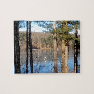 Ice Sailing on the Lake --- Jigsaw Puzzle