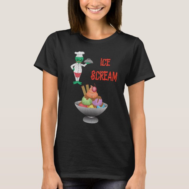 Ice Scream Ice Cream Alien Horror Ice Cream 1 T-Shirt (Front)