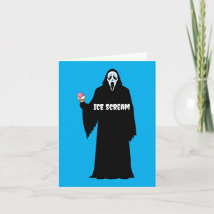 Ice Scream Masked Ghost Parody Funny Ice Cream Card