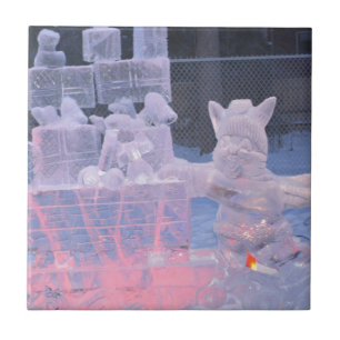 Ice Sculpture Sporting Artist Carving Arctic Gifts Ceramic Tile