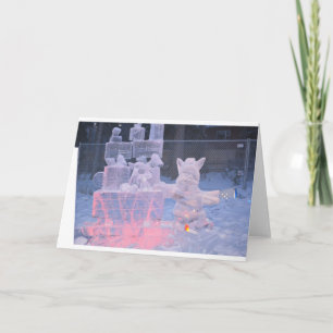 Ice Sculpture Sporting Artist Carving Arctic Gifts Holiday Card