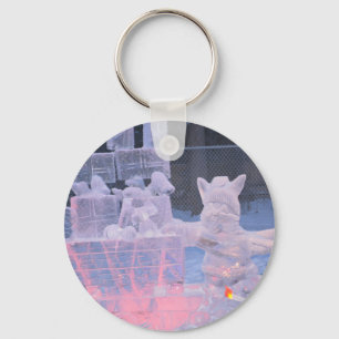 Ice Sculpture Sporting Artist Carving Arctic Gifts Key Ring