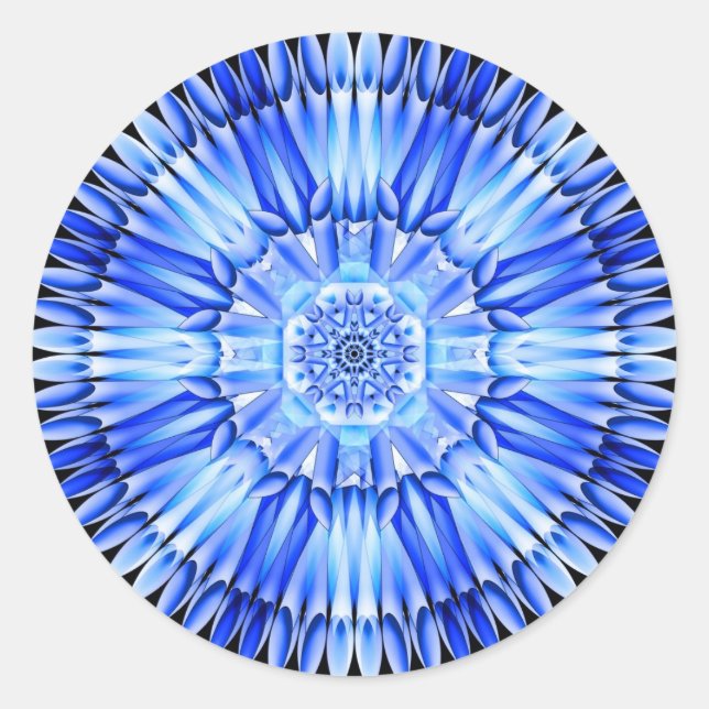 Ice Shards Mandala Classic Round Sticker (Front)