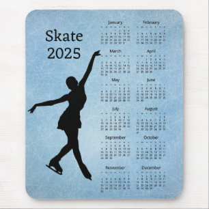 Ice Skate 2025 Calendar  Mouse Pad
