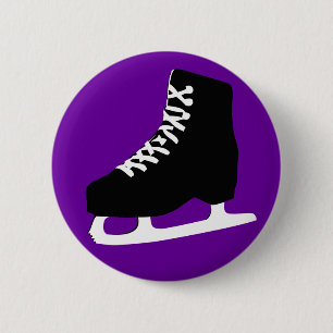 ice skate 6 cm round badge