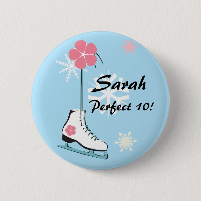 Ice Skate 6 Cm Round Badge (Front)