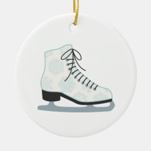 Ice Skate Ceramic Ornament