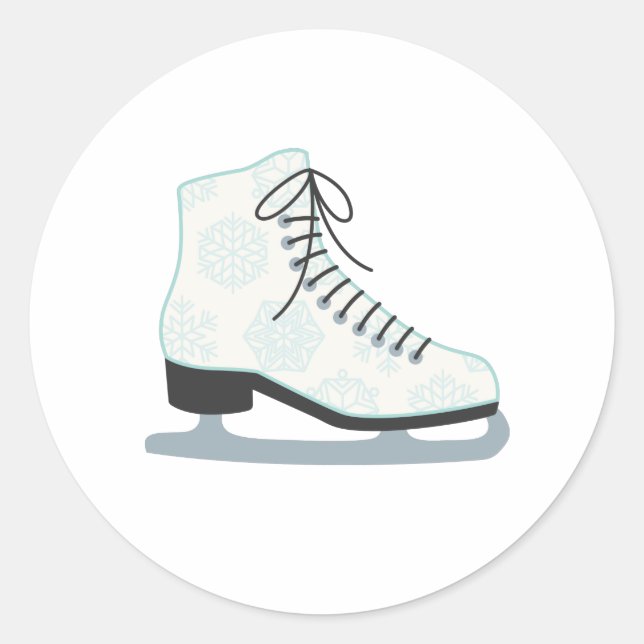 Ice Skate Classic Round Sticker (Front)