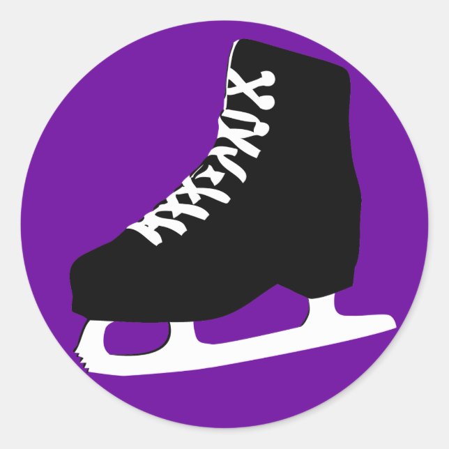 ice skate classic round sticker (Front)
