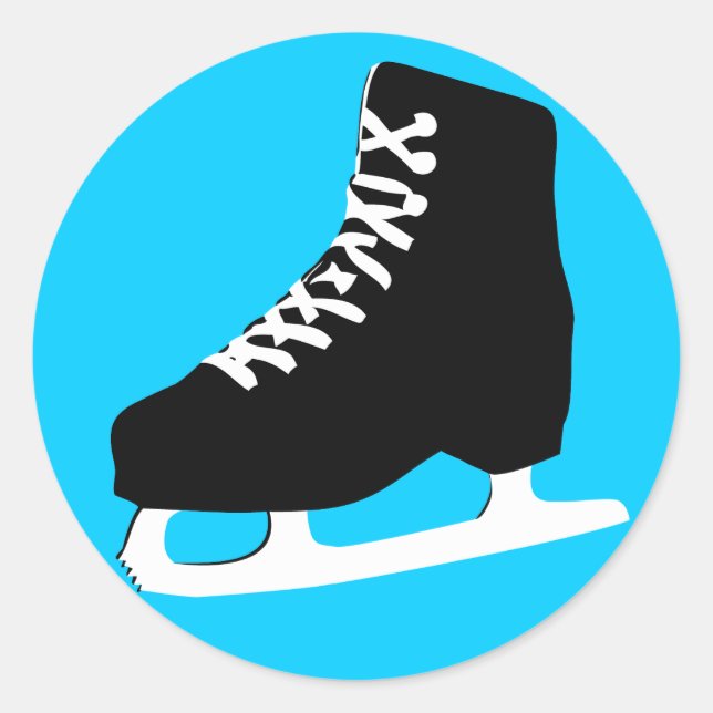 ice skate classic round sticker (Front)