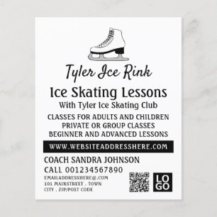 Ice Skate Design, Ice Skating Lesson Advertising Flyer