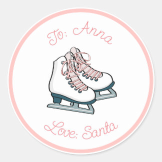 Ice Skate Figure Skater Custom Gift Tag Sticker