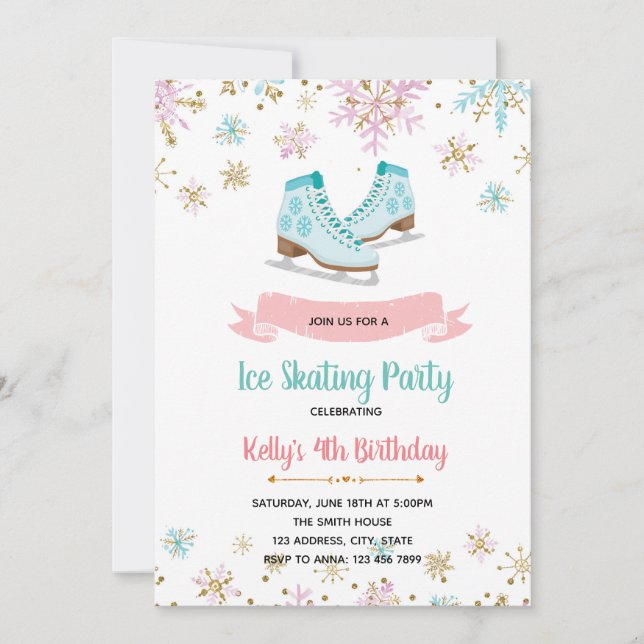 Ice skate party invitation (Front)