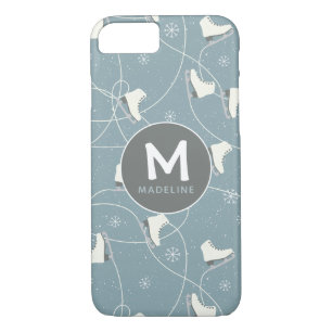Ice skate & snowflake personalized iPhone 8/7 case