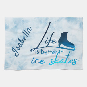 Ice Skate Towel gradient blue skate life better