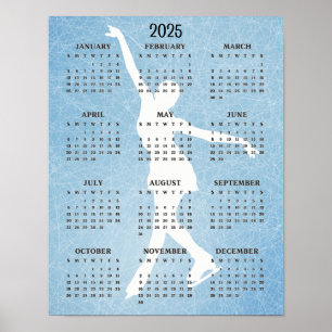 Ice Skater Design 2025 Calendar Poster