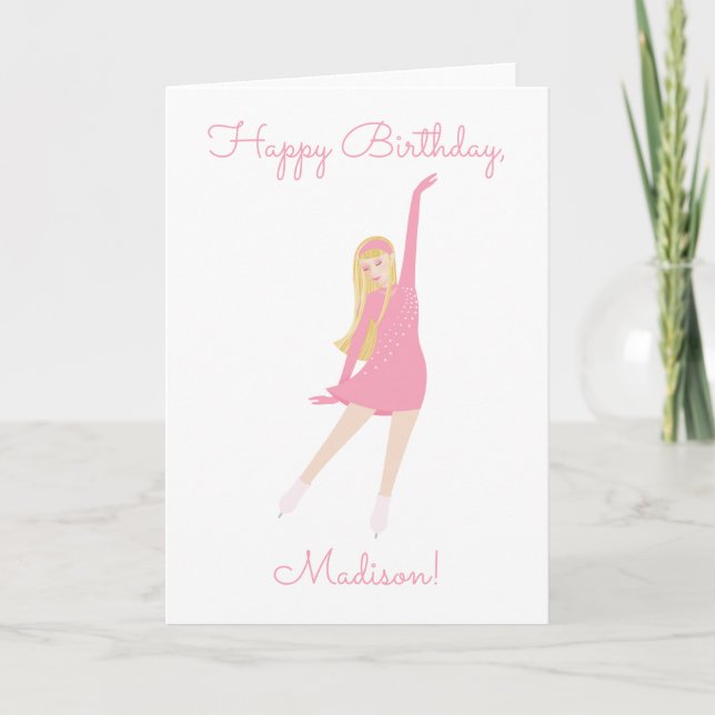Ice Skater Folded Greeting Card (Front)