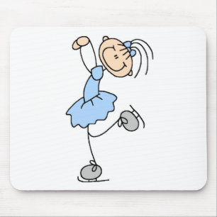 Ice Skater Girl In Blue Mousepad