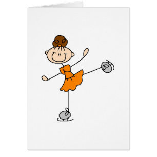 Ice Skater In Orange Card