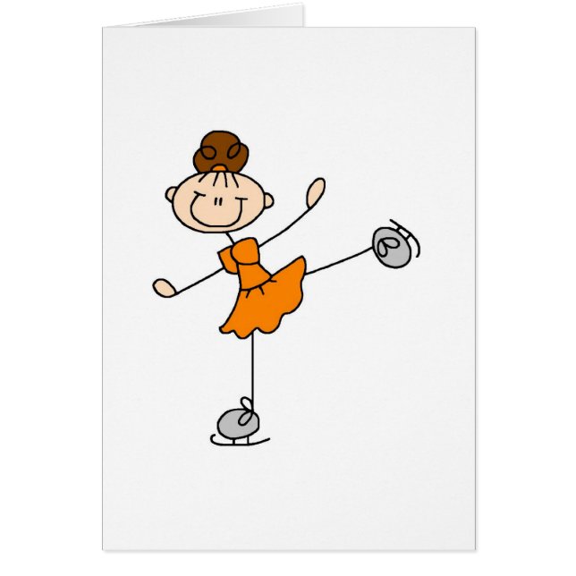 Ice Skater In Orange Card (Front)