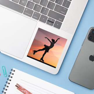 Ice Skater Silhoutte Sticker