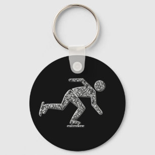 Ice Skater Speeds Key Ring