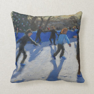 Ice skaters Christmas Fayre Fair Hyde Park Cushion