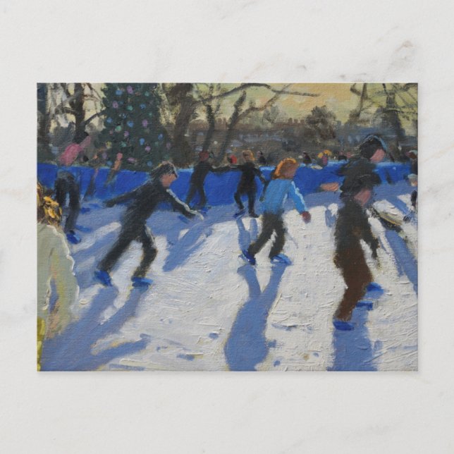Ice skaters Christmas Fayre Fair Hyde Park Holiday Postcard (Front)